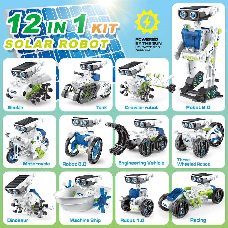 Cross-Border Kidsren's Educational Toys Solar Self-Assembled Science and Education Building Blocks 12-in-1 Handmade DIY Programming Assembly(Clone-43) - Image 3