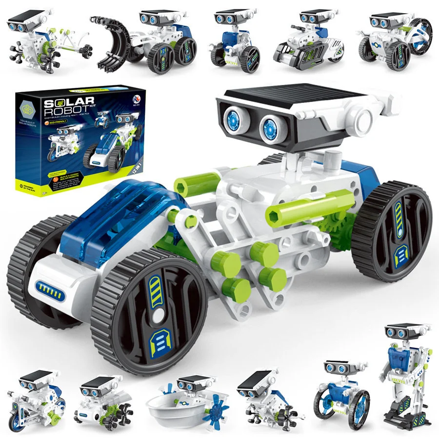 Cross-Border Kidsren's Educational Toys Solar Self-Assembled Science and Education Building Blocks 12-in-1 Handmade DIY Programming Assembly(Clone-43)