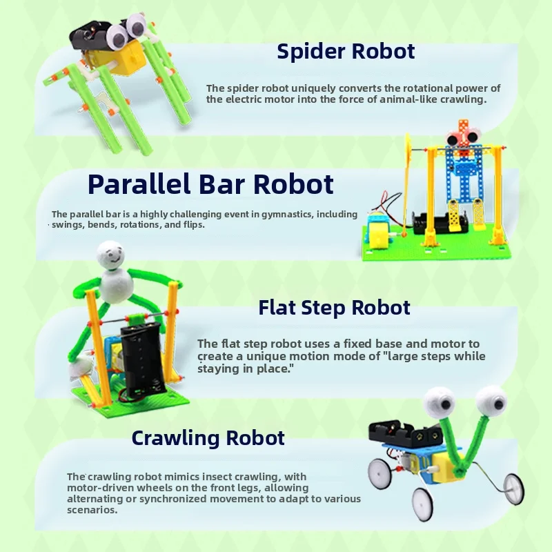 Four-in-One STEM Robot kit, DIY Robot kit, Physics Engineering for Kids - Image 3